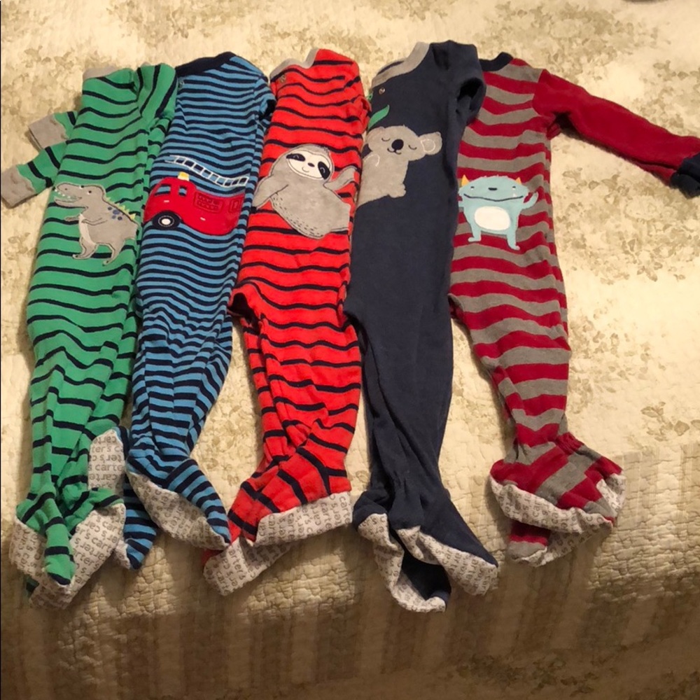 💙carters baby boy zip up footed sleepers💙